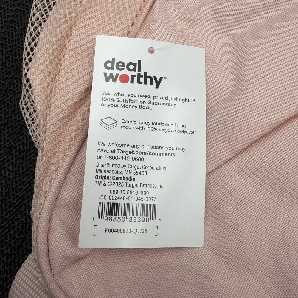 Deal Worthy Light Pink 15 Inch Laptop Backpack Recycled Polyester 069105819